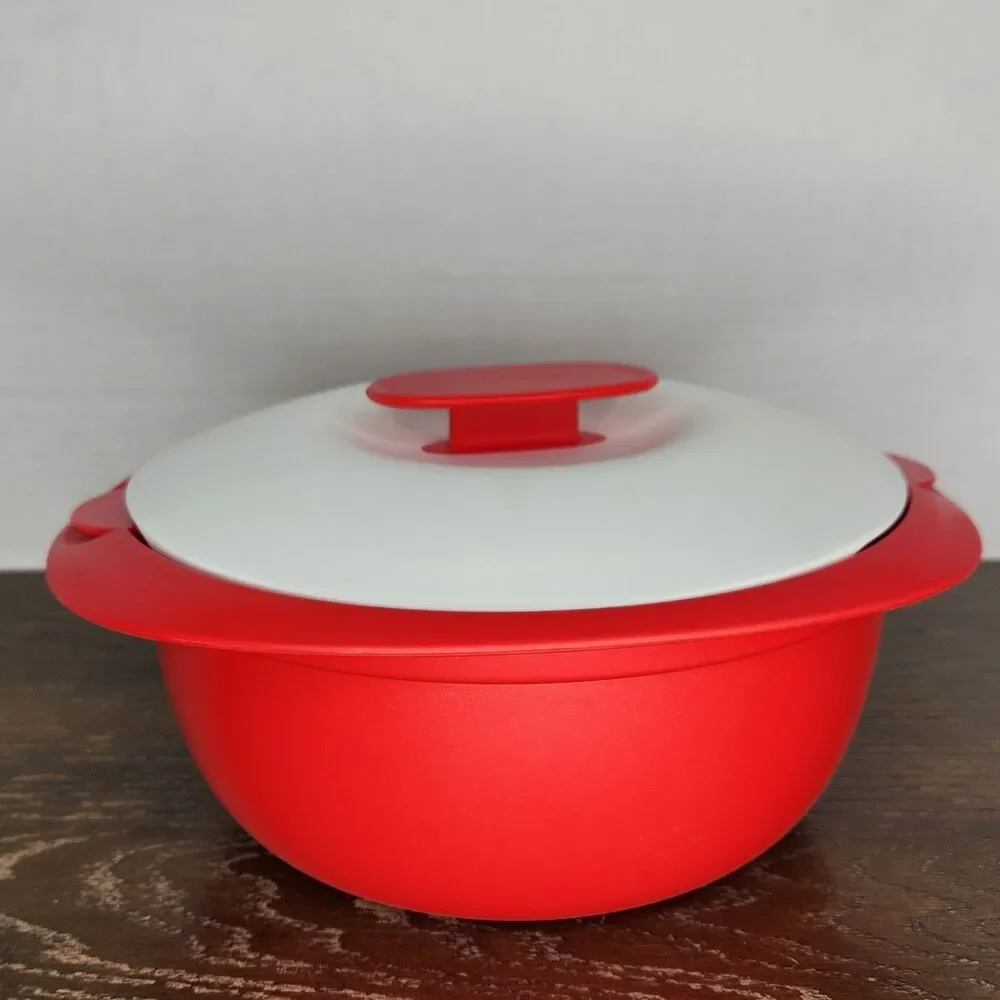 1.5 Qt Tupperware 3 Piece Tortilla Warmer Keeper Red/Pink #3222A-3, #7763A-3